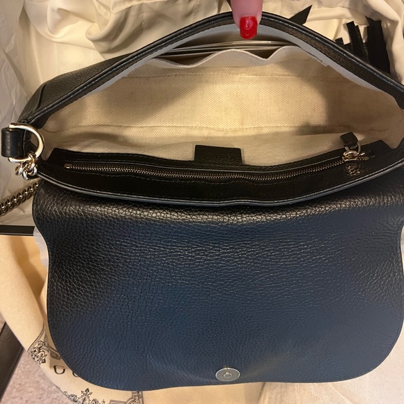 Gucci Soho Pebbled Calfskin Medium
Flap Crossbody Black - Picture 13 of 15